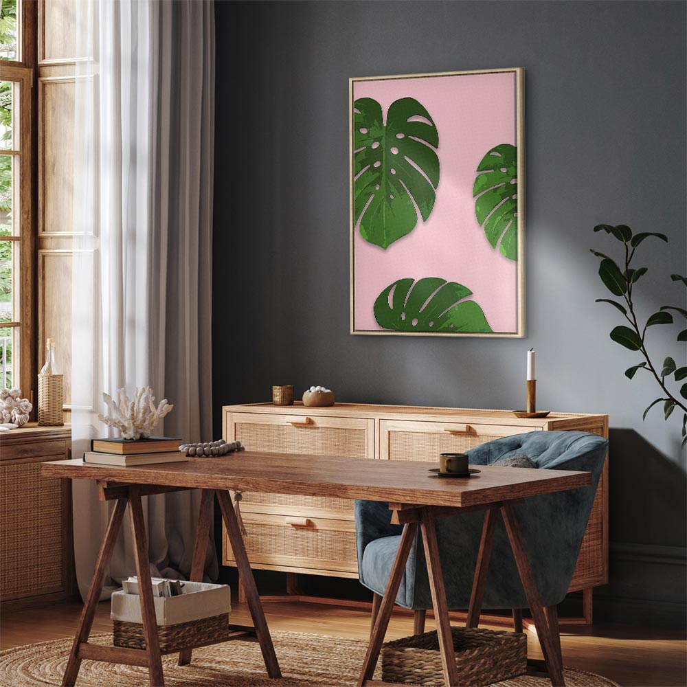 Tropical Leaf Fragment Vertical Canvas Print