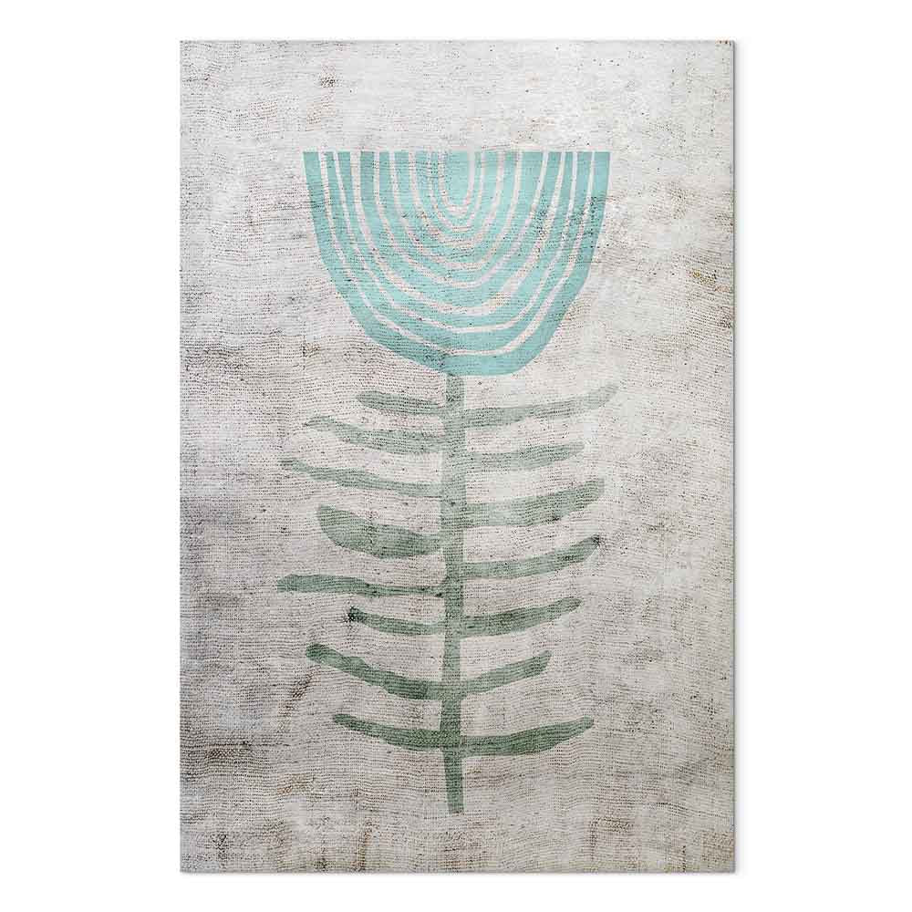 Blue Lily Abstract Floral Canvas Print