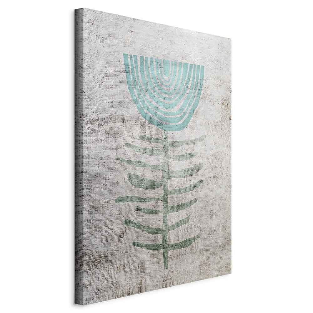 Blue Lily Abstract Floral Canvas Print