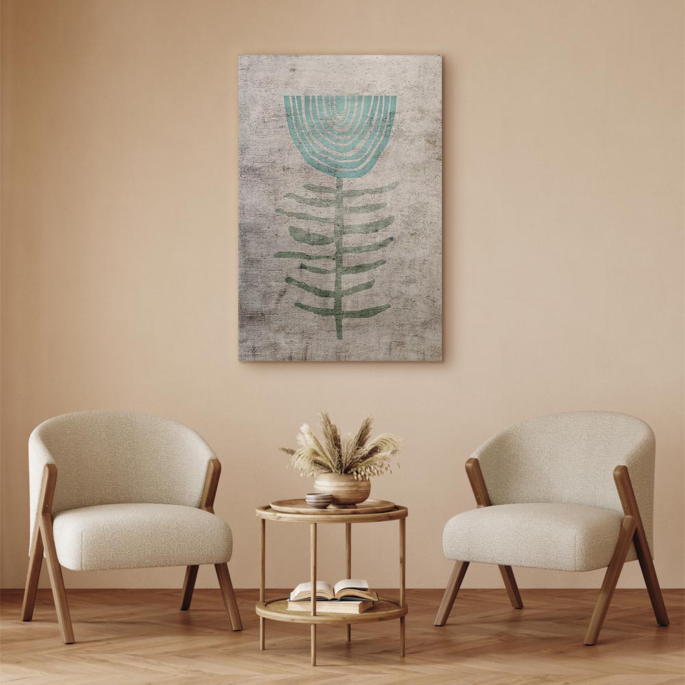 Blue Lily Abstract Floral Canvas Print