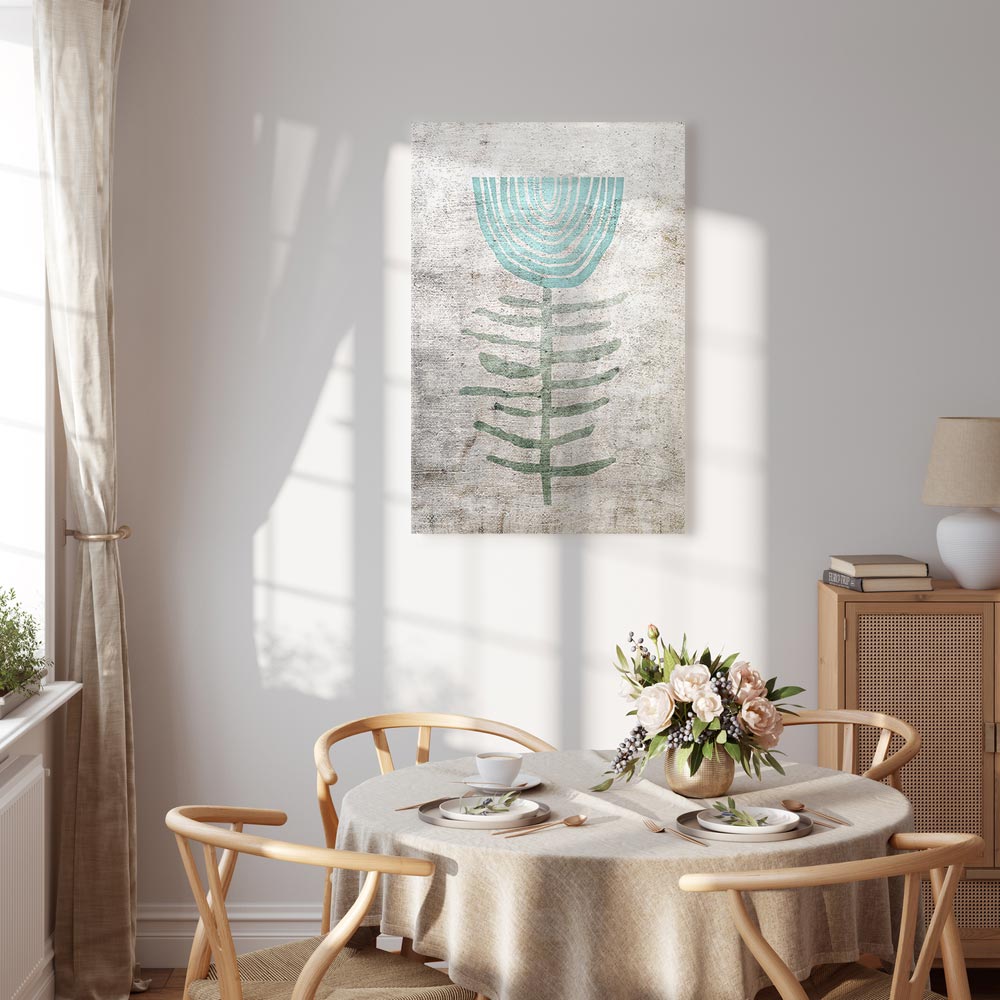 Blue Lily Abstract Floral Canvas Print