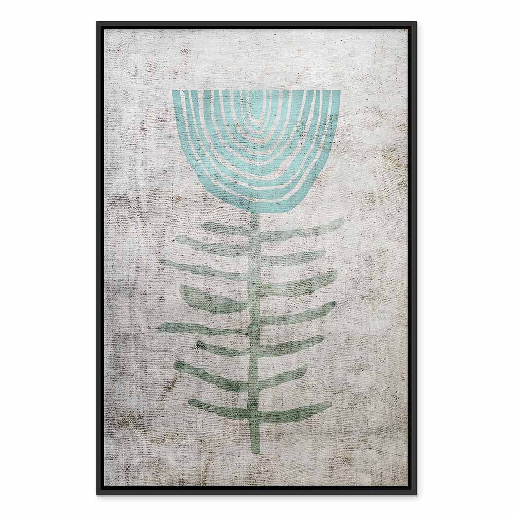 Blue Lily Abstract Floral Canvas Print