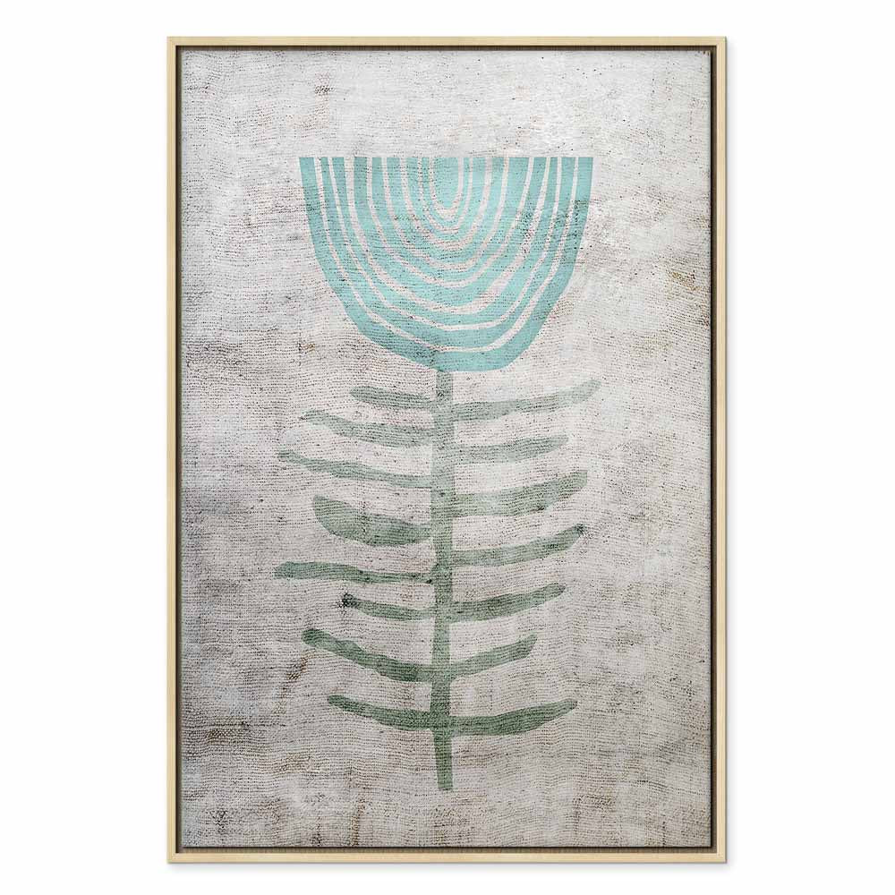 Blue Lily Abstract Floral Canvas Print