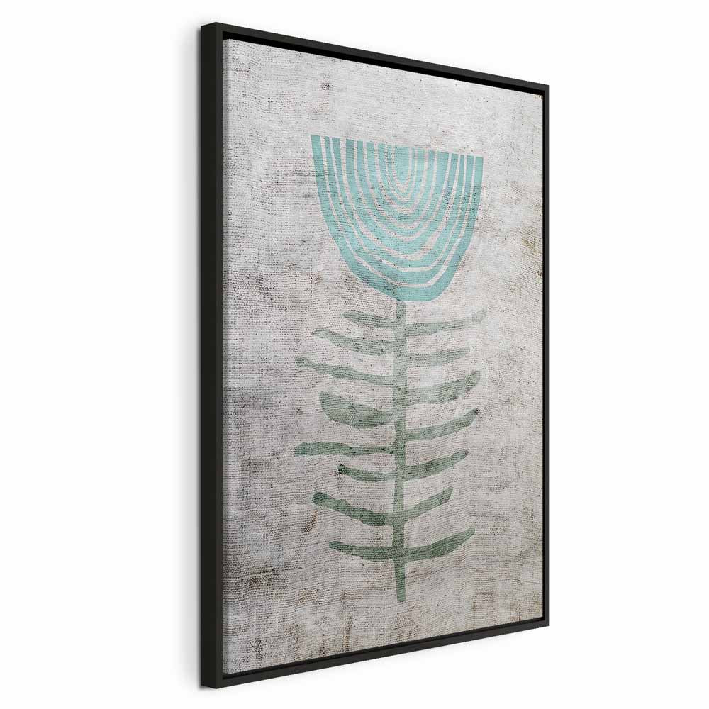 Blue Lily Abstract Floral Canvas Print