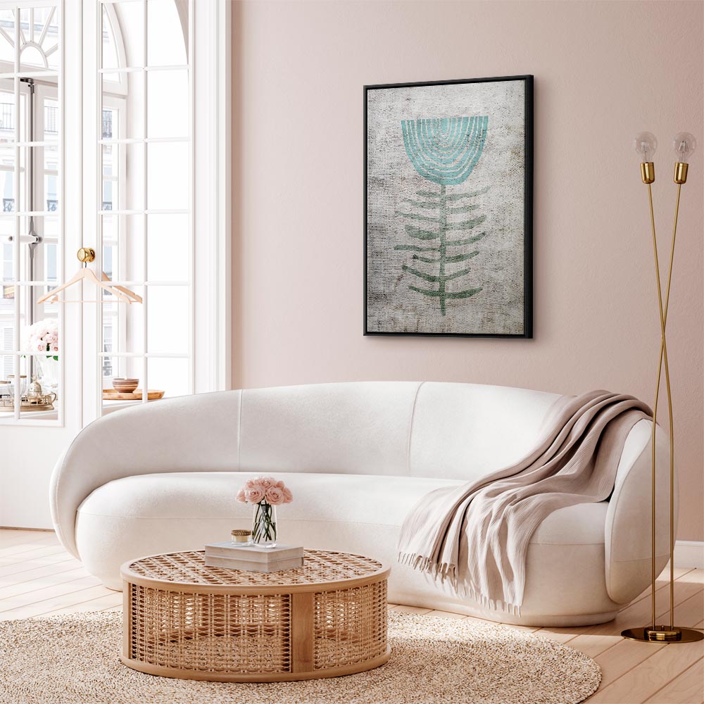 Blue Lily Abstract Floral Canvas Print