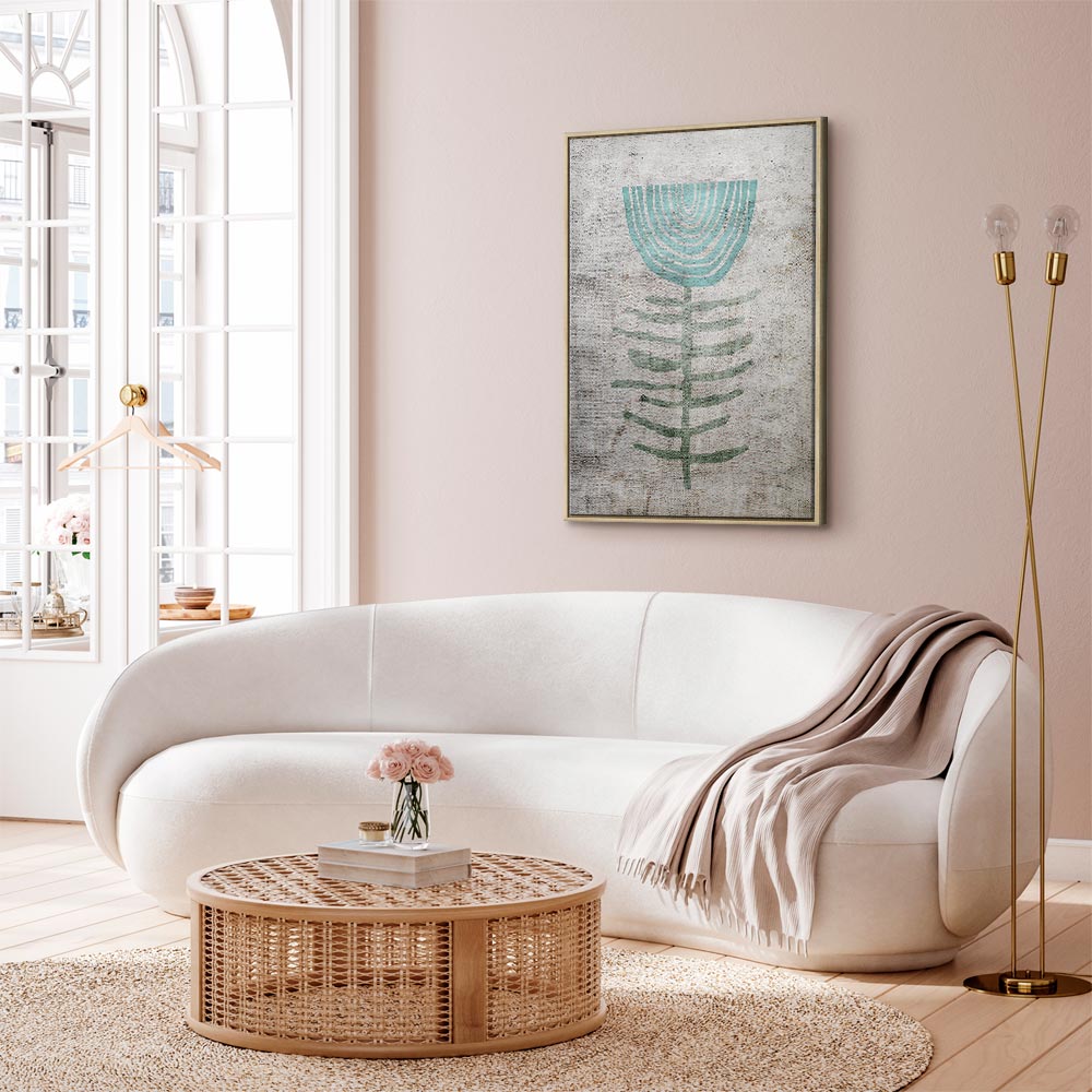 Blue Lily Abstract Floral Canvas Print