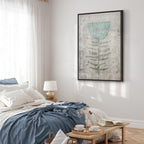 Blue Lily Abstract Floral Canvas Print