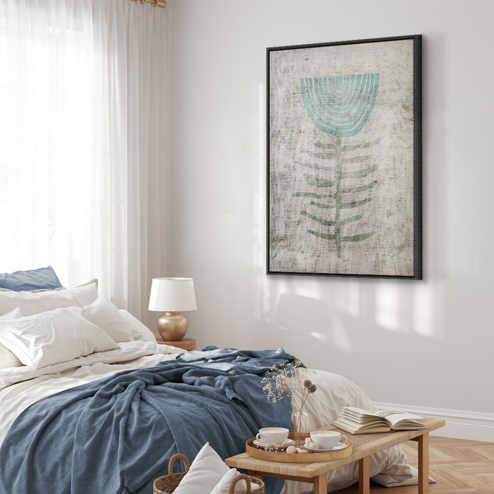 Blue Lily Abstract Floral Canvas Print