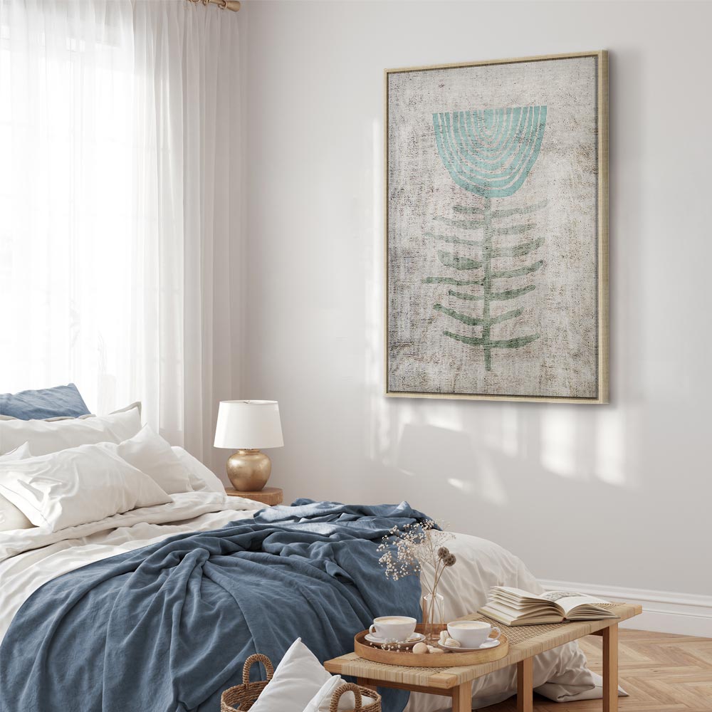 Blue Lily Abstract Floral Canvas Print