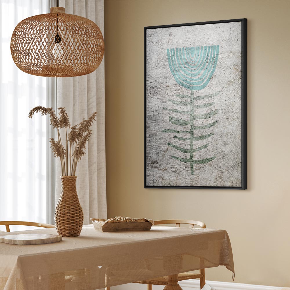 Blue Lily Abstract Floral Canvas Print