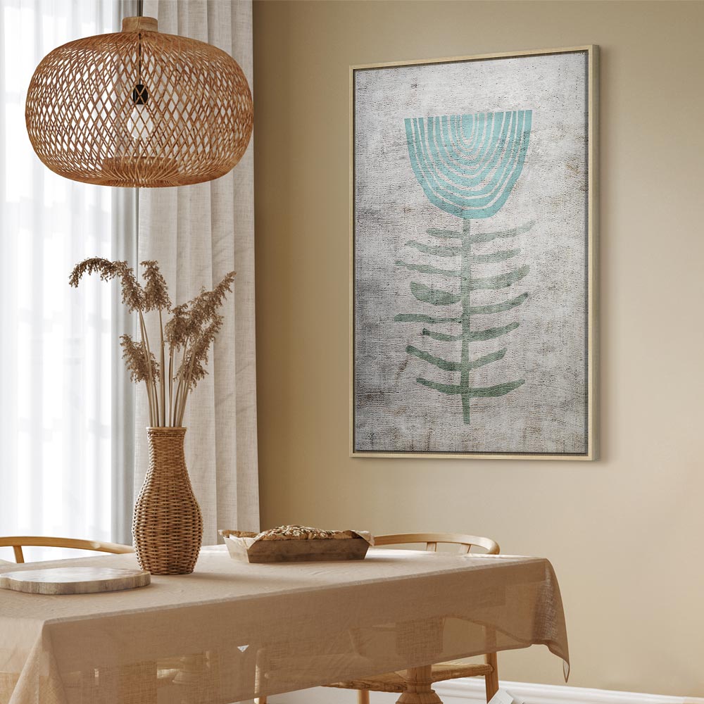 Blue Lily Abstract Floral Canvas Print