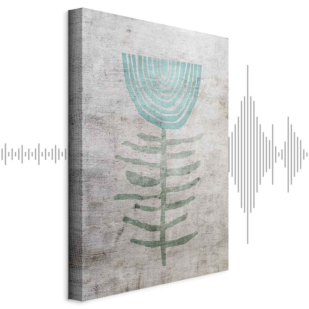 Blue Lily Abstract Floral Canvas Print