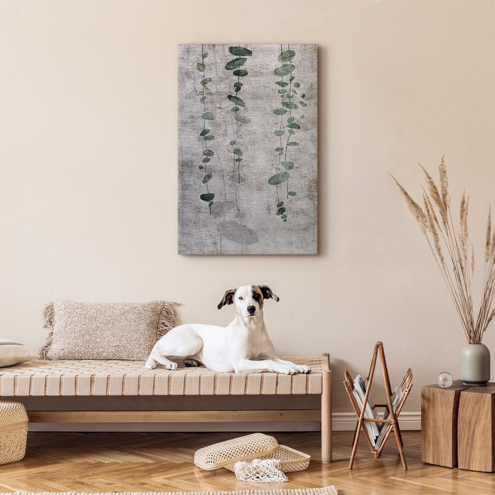 Grapevine Leaves Texture Vertical Canvas Print