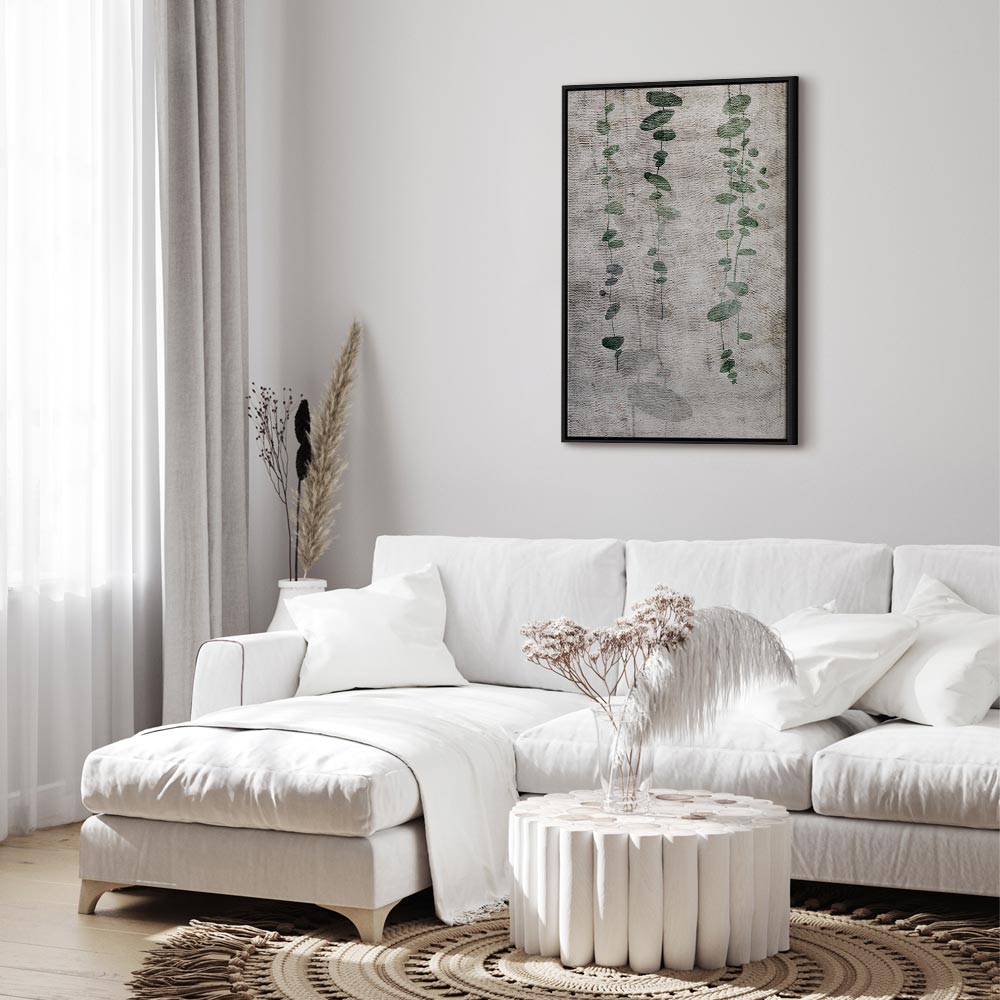 Grapevine Leaves Texture Vertical Canvas Print