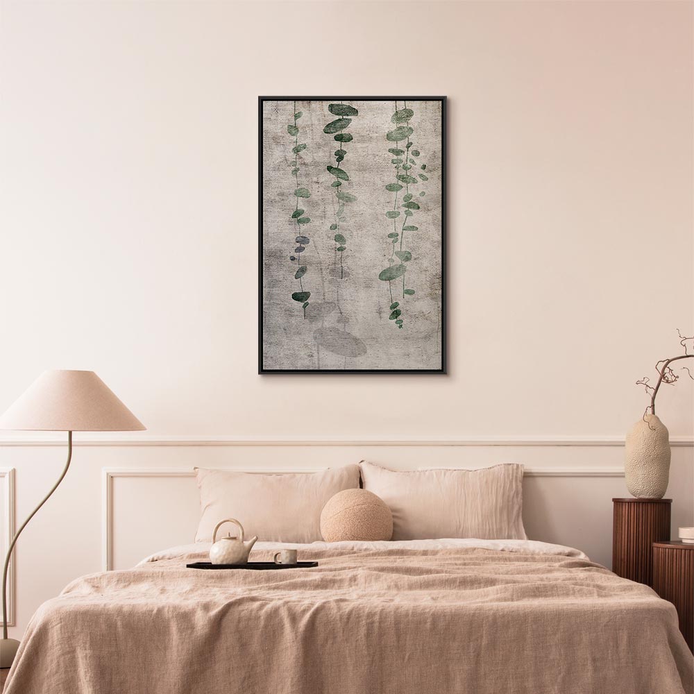 Grapevine Leaves Texture Vertical Canvas Print