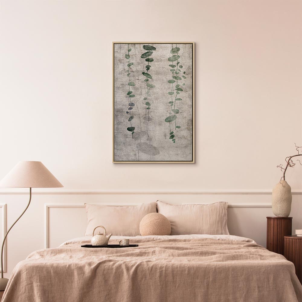 Grapevine Leaves Texture Vertical Canvas Print