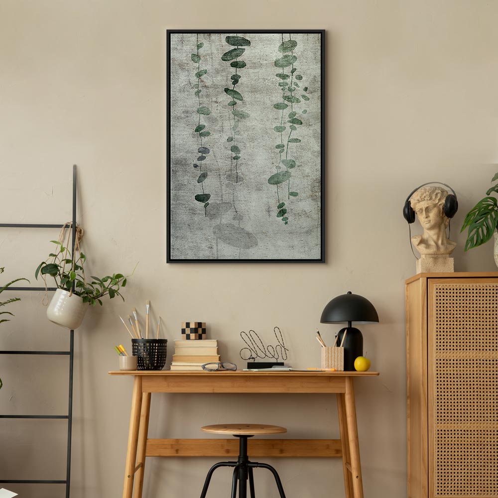 Grapevine Leaves Texture Vertical Canvas Print