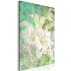 Canvas Print with Green Flowers and Modern Design