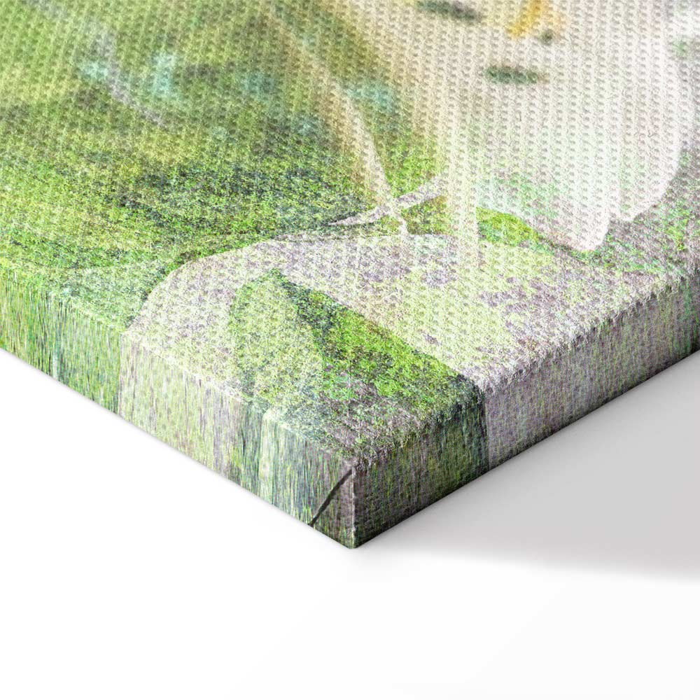 Green Lily Botanical Texture Canvas Print