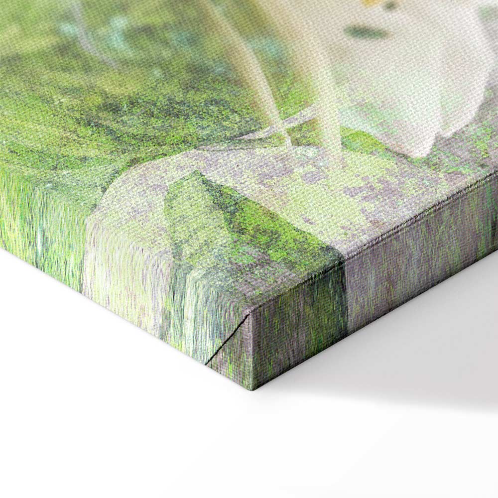 Green Lily Botanical Texture Canvas Print