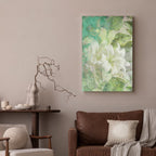 Green Lily Botanical Texture Canvas Print