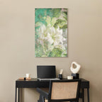 Green Lily Botanical Texture Canvas Print