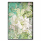 Green Lily Botanical Texture Canvas Print
