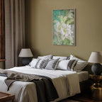 Green Lily Botanical Texture Canvas Print