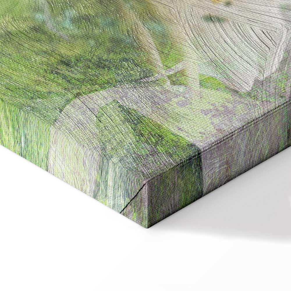 Green Lily Botanical Texture Canvas Print