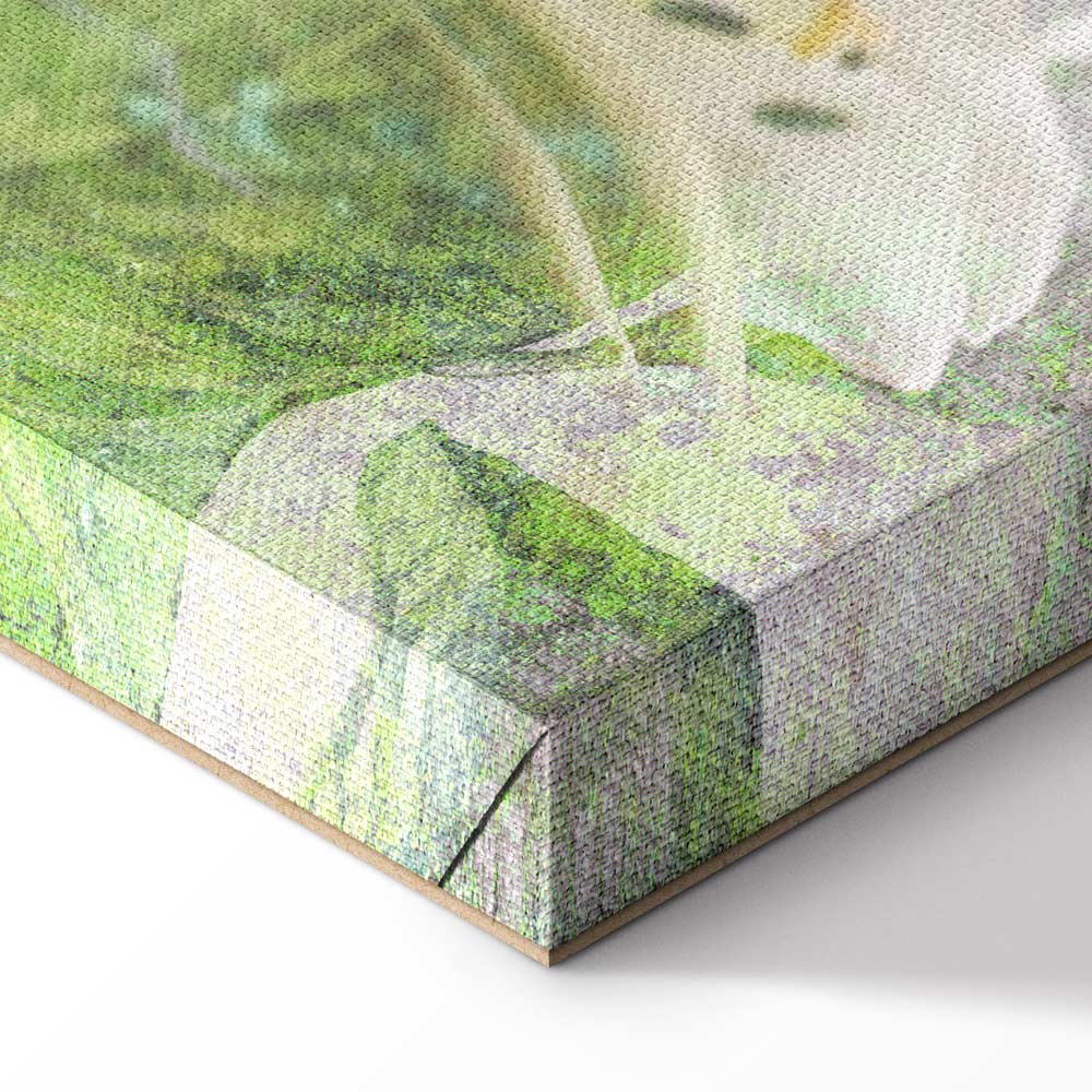 Green Lily Botanical Texture Canvas Print