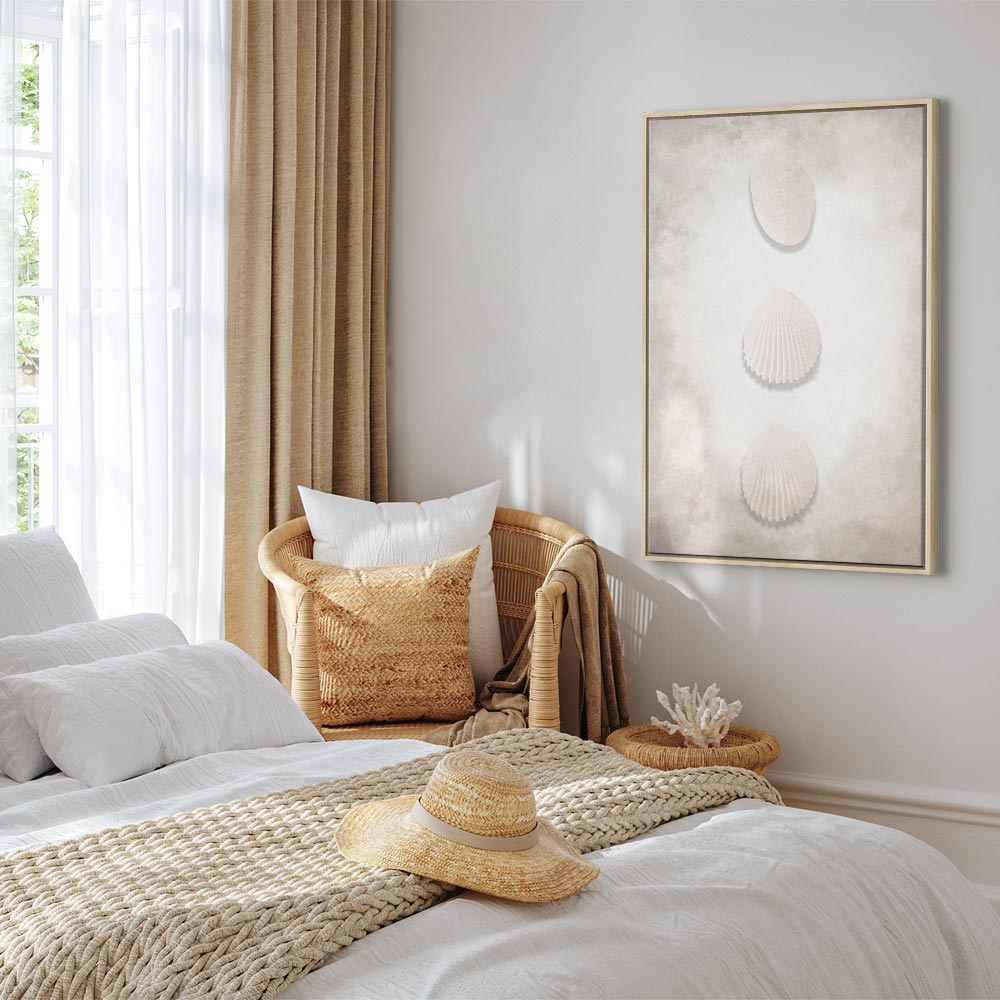 Ocean Water Leaves Vertical Canvas Print