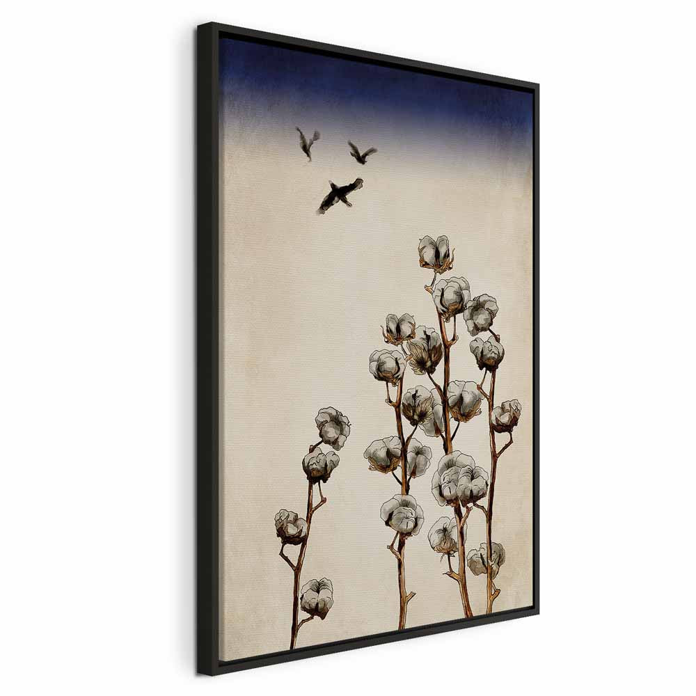Cotton Branches Vintage Floral Canvas Print
