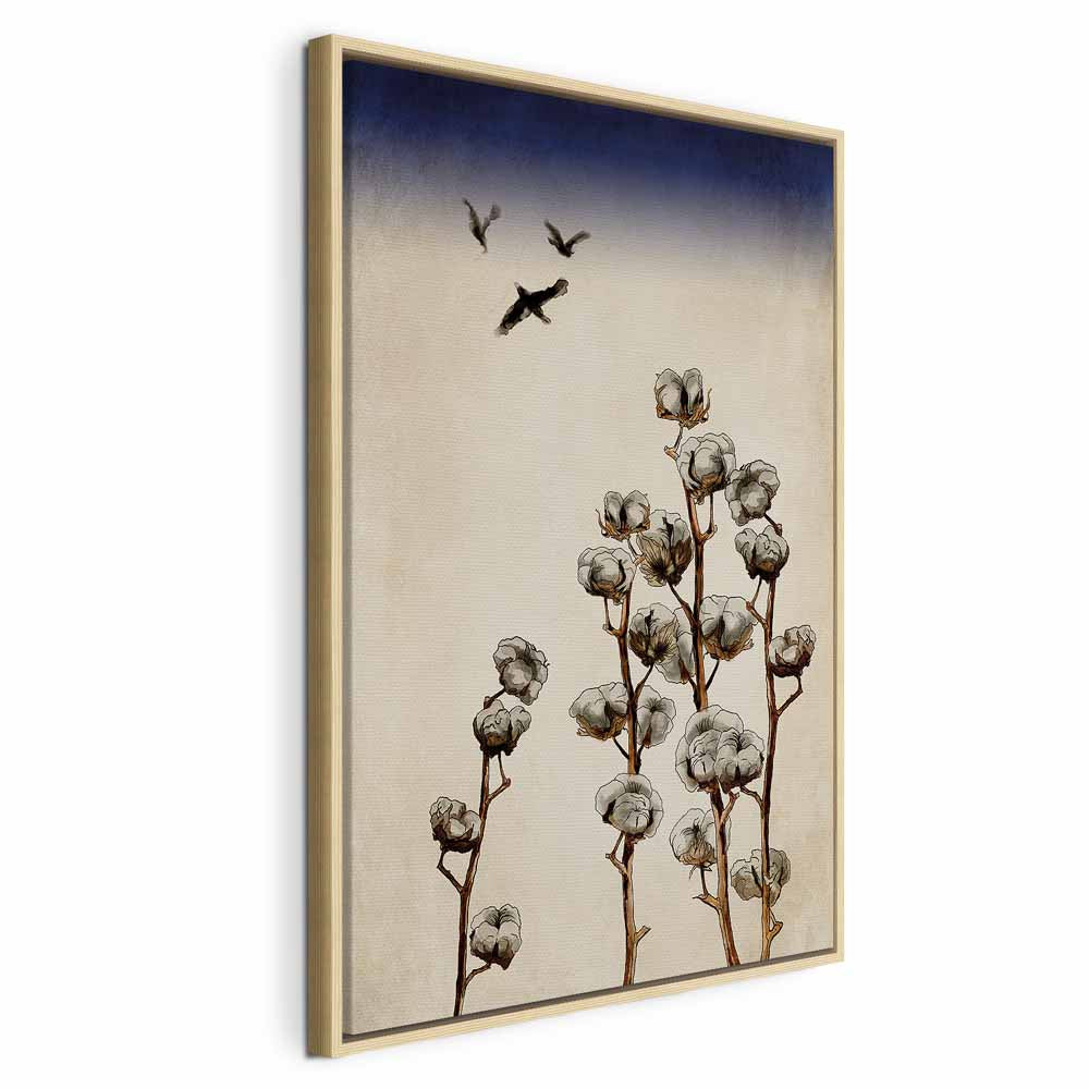 Cotton Branches Vintage Floral Canvas Print
