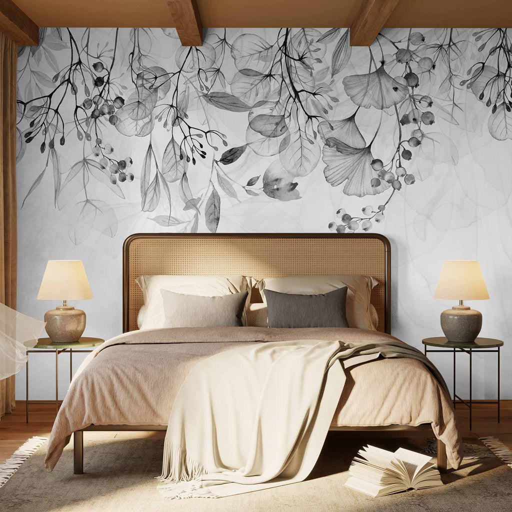 Foggy Nature Grey Wall Mural