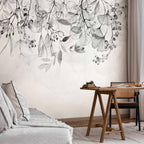 Foggy Nature Grey Wall Mural