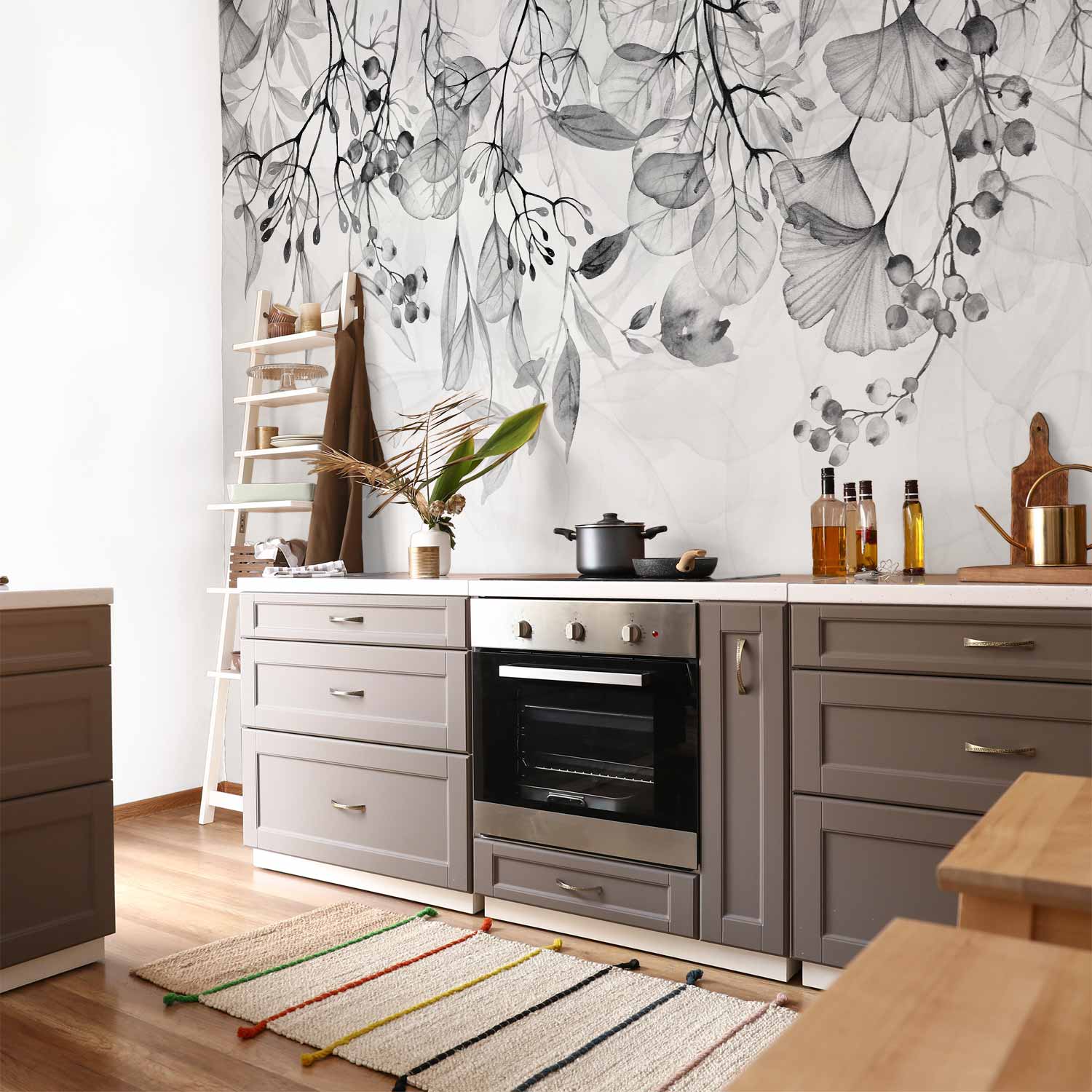 Foggy Nature Grey Wall Mural