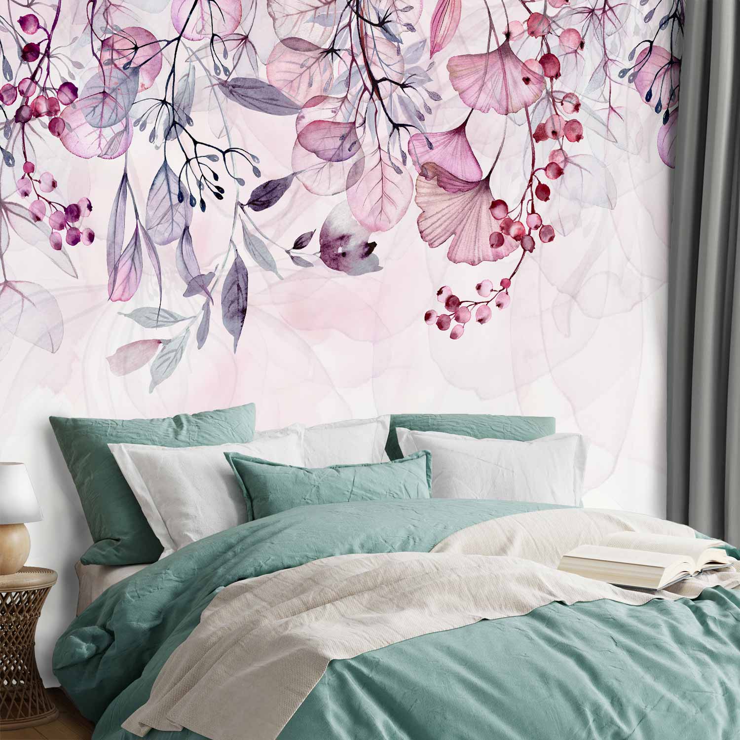 Foggy Pink Nature Wall Mural