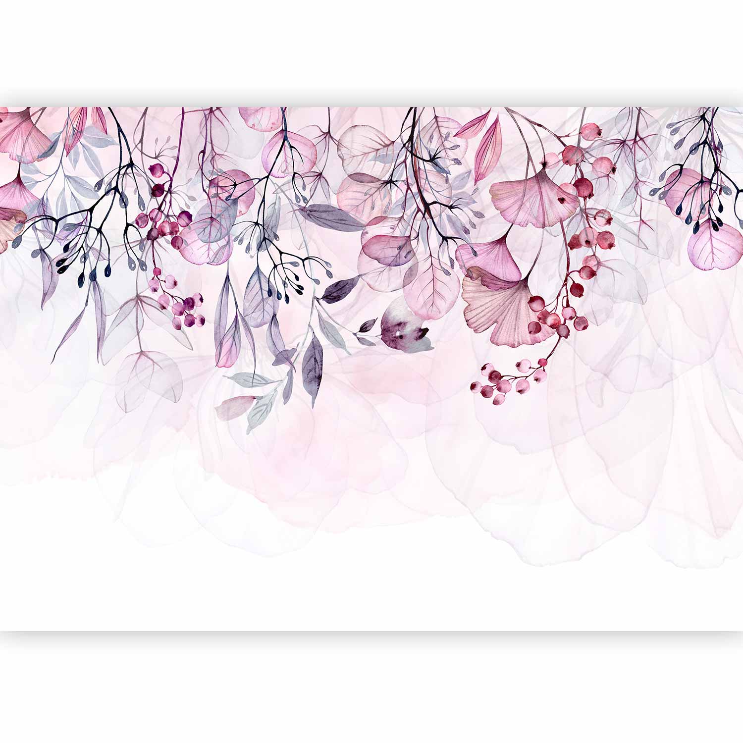 Foggy Pink Nature Wall Mural
