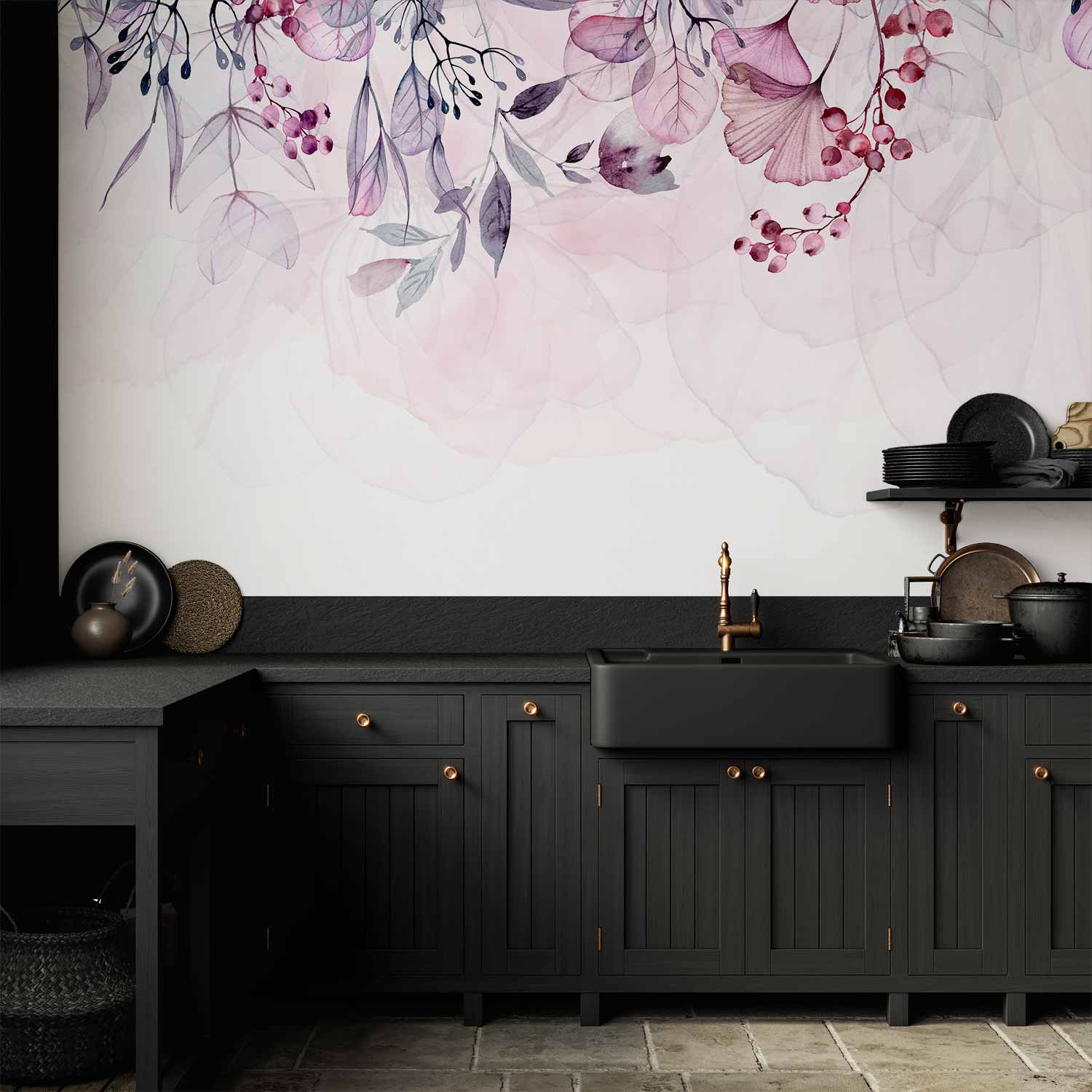 Foggy Pink Nature Wall Mural