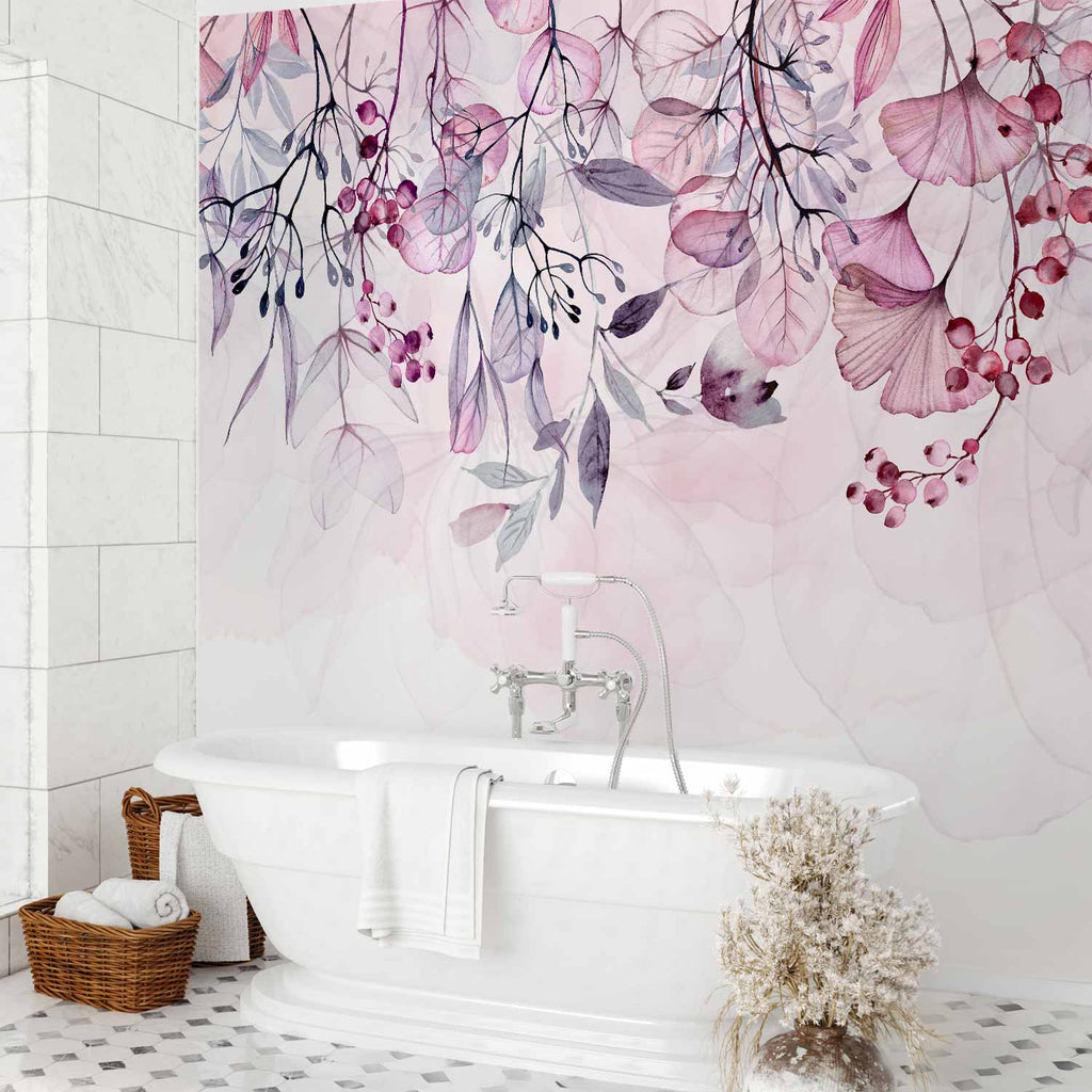 Foggy Pink Nature Wall Mural