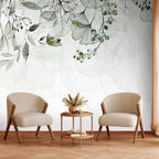 Foggy Green Nature Wall Mural