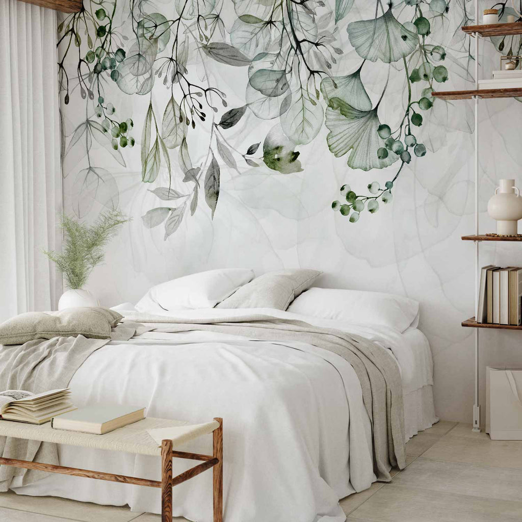 Foggy Green Nature Wall Mural