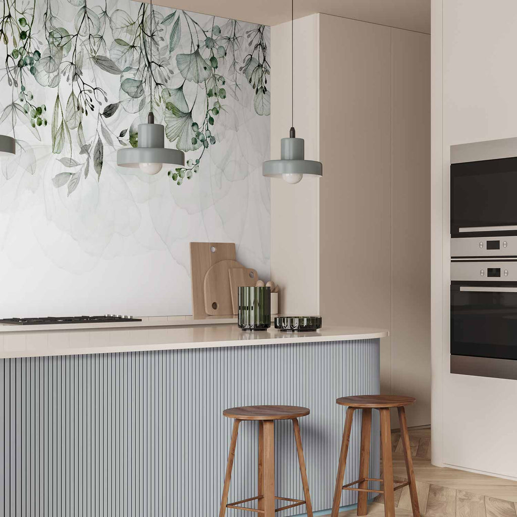 Foggy Green Nature Wall Mural