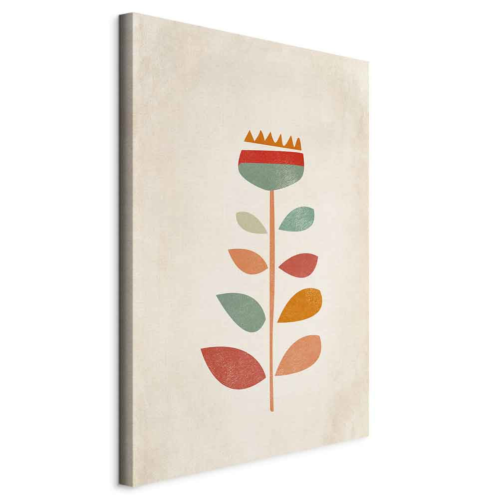 Abstract Floral Multicolor Vertical Canvas Print