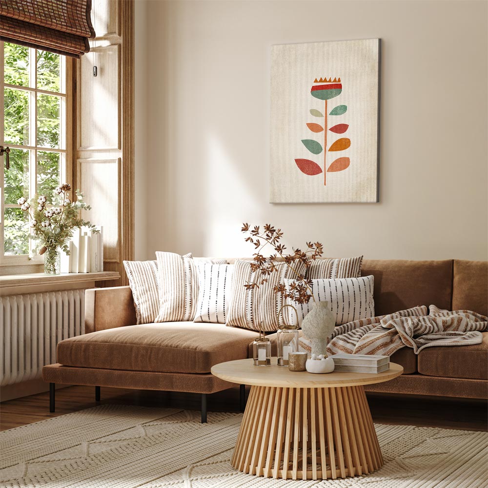 Abstract Floral Multicolor Vertical Canvas Print