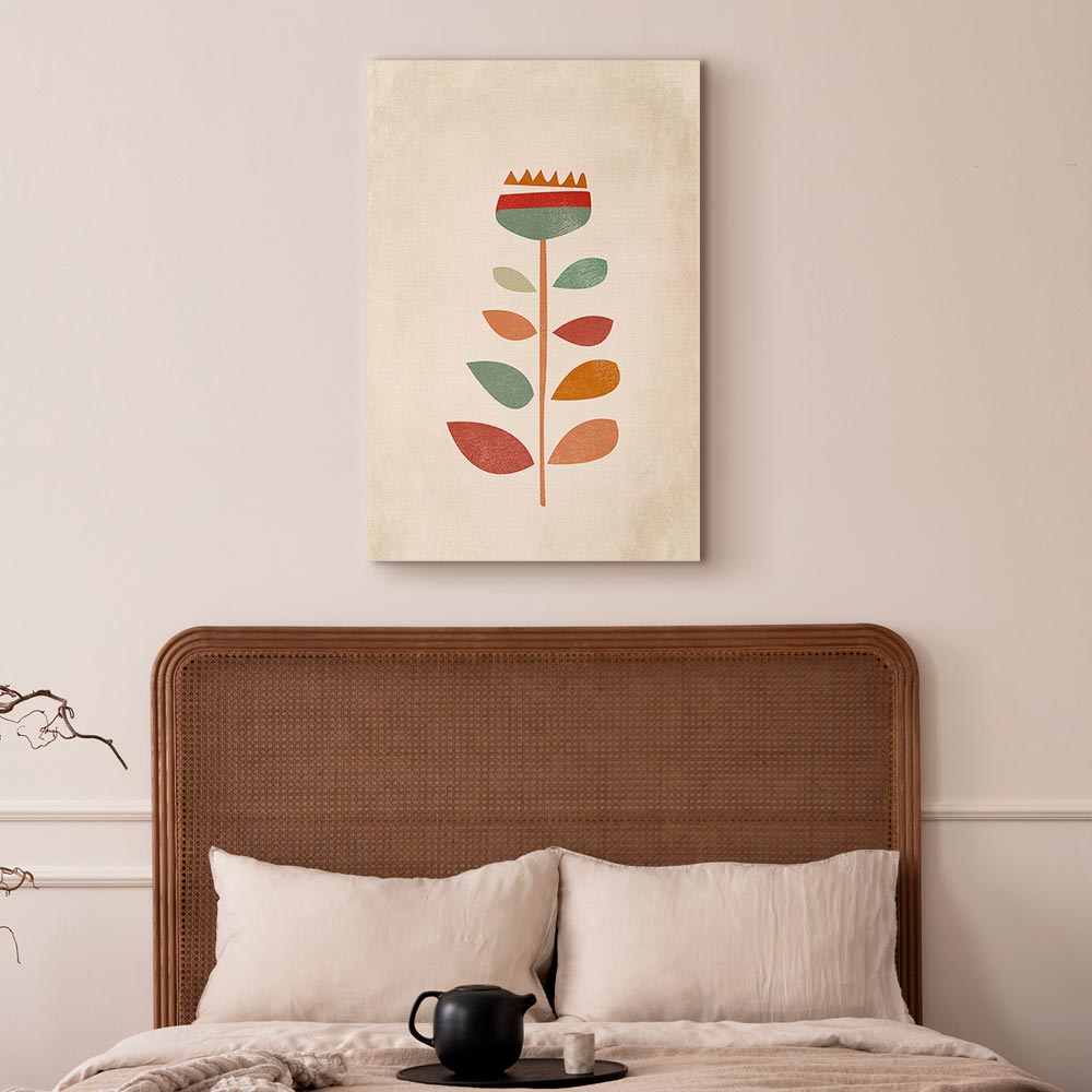 Abstract Floral Multicolor Vertical Canvas Print