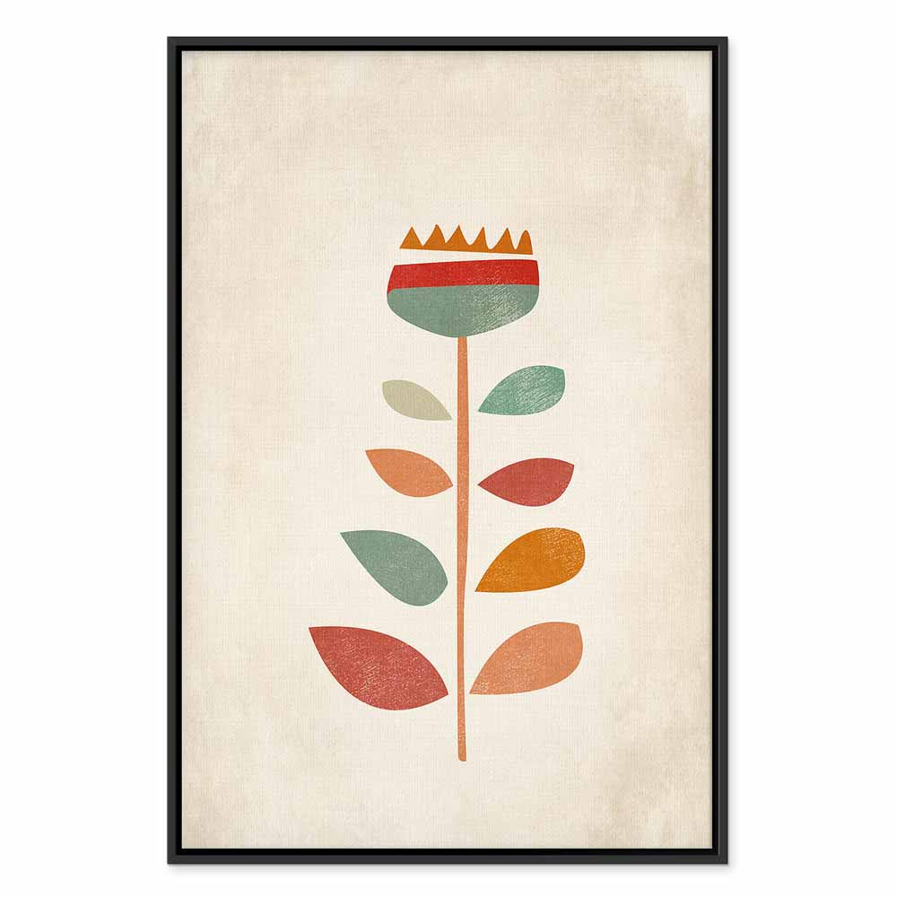 Abstract Floral Multicolor Vertical Canvas Print