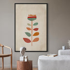 Abstract Floral Multicolor Vertical Canvas Print