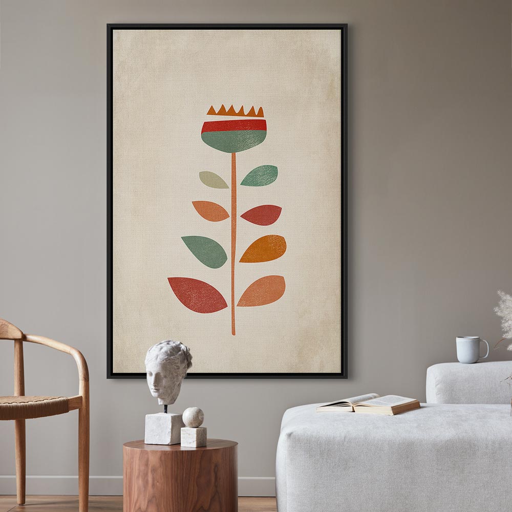 Abstract Floral Multicolor Vertical Canvas Print