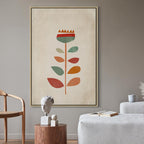 Abstract Floral Multicolor Vertical Canvas Print